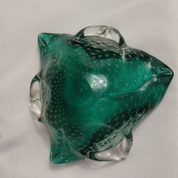 Mid-century modern Murano emerald green ashtray or bowl. Italy c 1950s - Picture 9 of 12